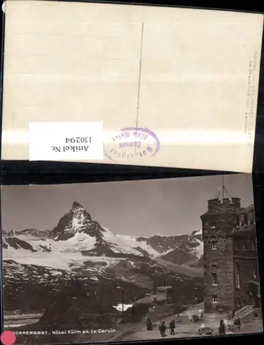 130294,Gornergrat Hotel Kulm et le Cervin Ansicht m. Personen Kt. Wallis