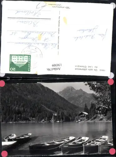 130309,Un coin pittoresque du Lac Champex Orsières Ansicht Boote Kt. Wallis