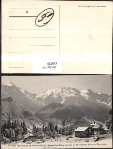 130329,St Nicolas de Veroce pres St Gervais les Bains Aiguille de Bionnassay Miage et Berangere Ansicht Kt. Wallis
