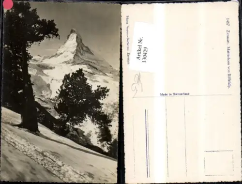 130429,Zermatt Matterhorn v. Riffelalp Winteransicht Kt. Wallis