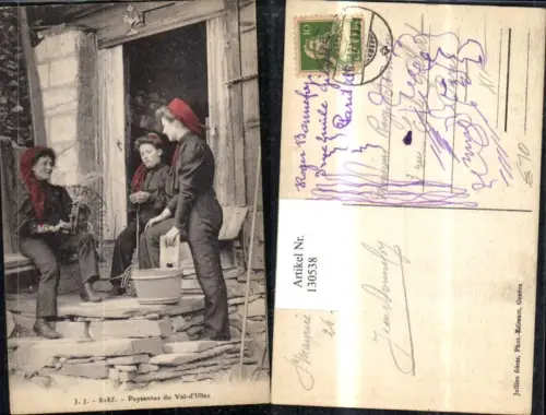 130538,Paysannes du Val d Illiez Ansicht Frauen b. Arbeit 1922 Kt. Wallis