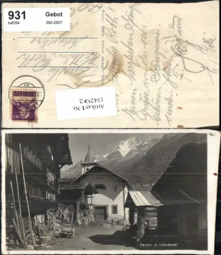 134292,Ferden im Lötschental Strassenpartie Kt Wallis
