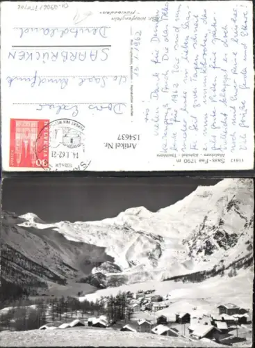 154637,Saas Fee Allalinhorn Alphubel Täschhorn 1962 Winteransicht Kt Wallis