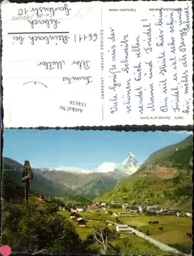 154638,Zermatt et le Cervin Ansicht m. Marterl Kt Wallis