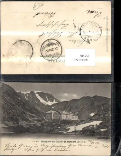155509,Hospice du Grand St Bernard Sembrancher 1904 Kt Wallis