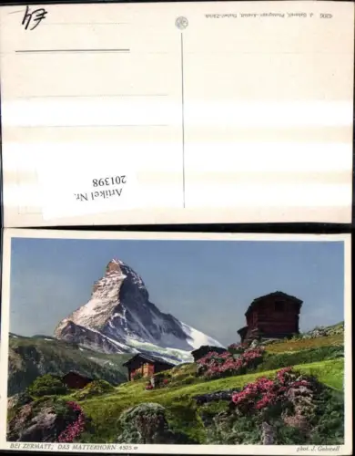 201398,Zermatt Matterhorn m. Hütte i. Vordergrund Kt Waadt