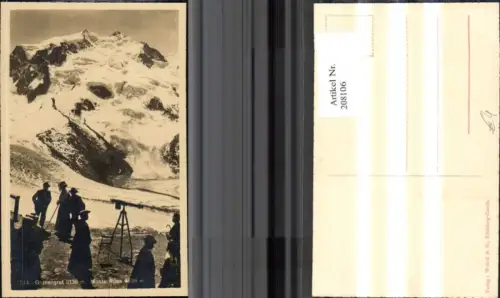 208106,Foto Ak Gornergrat Monte Rosa b. Zermatt Personen Fernglass