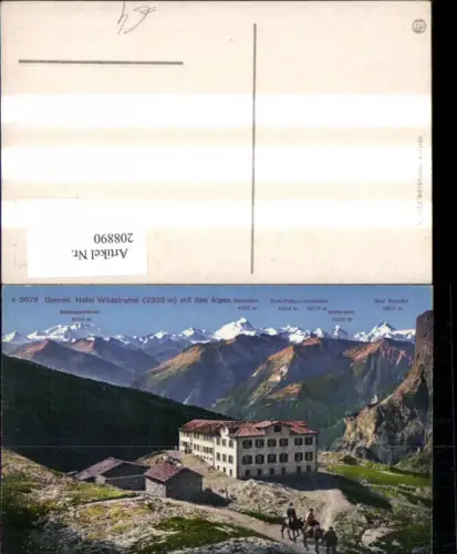 208890,Leukerbad Gemmi Hotel Wildstrubel m. d. Alpen Gipfelkarte Kt Waalis