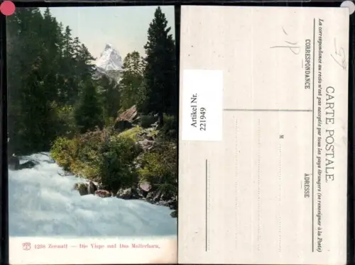 221949,Zermatt Die Vispe u. d. Matterhorn Partie Kt Wallis