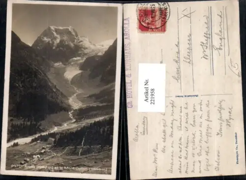 221958,Arolla et le Mont Collon Bergkulisse Kt Wallis