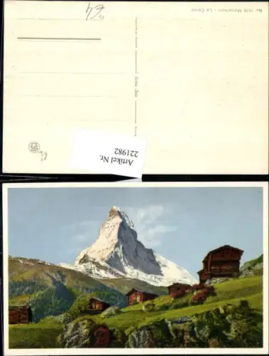 221982,Le Cervin Matterhorn Berghütten Holzhütten b. Zermatt Kt Wallis
