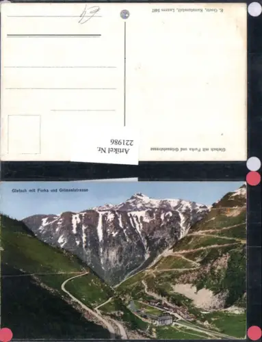 221986,Gletsch Totale m. Furka u. Grimselstraße pub E. Goetz 5487 Kt Wallis