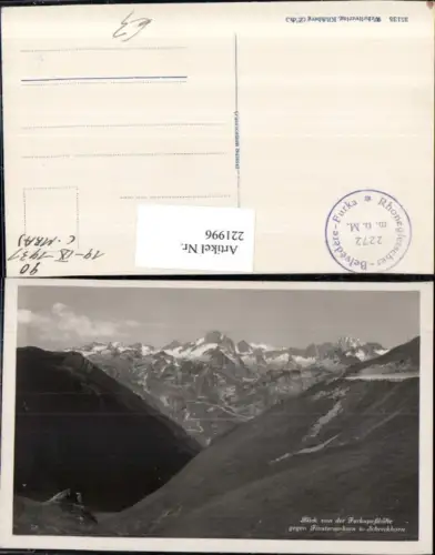 221996,Blick v. d. Furkapasshöhe geg. Finsteraarhorn u. Schreckhorn Bergkulisse Kt Wallis