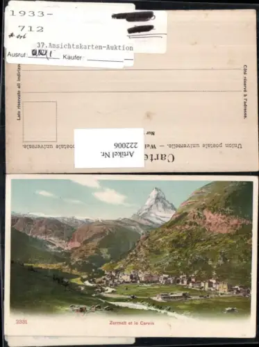 222006,Zermatt Totale et le Cervin Matterhorn Kt Wallis