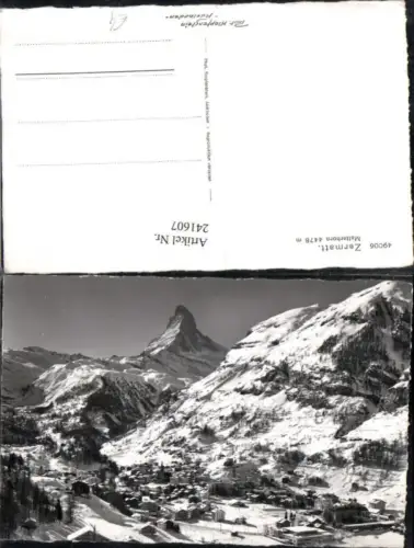 241607,Zermatt Totale m. Matterhorn Winterbild Kt Wallis