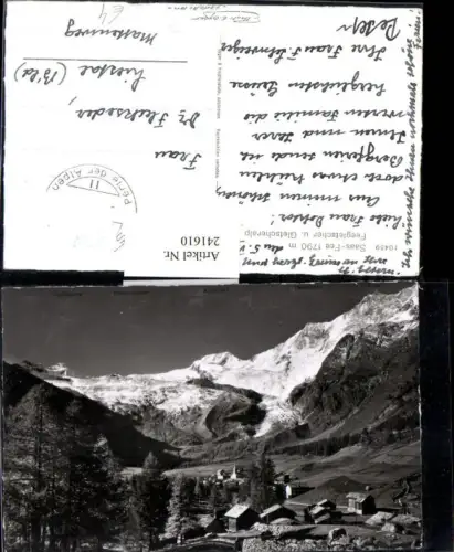 241610,Saas-Fee Teilansicht m. Feegletscher u. Gletscheralp Kt Wallis