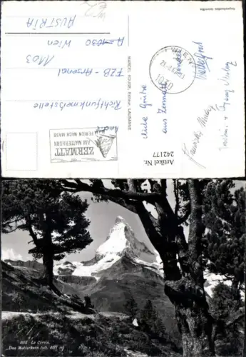 242177,Le Cervin Das Matterhorn b. Zermatt Partie Kt Wallis