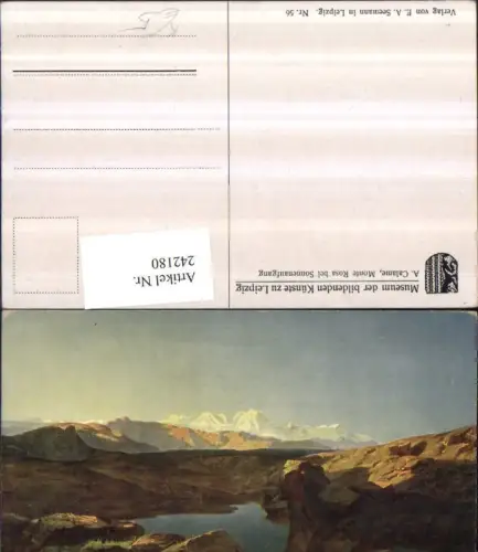 242180,Künstler AK A. Calame Monte Rosa b. Sonnenaufgang Kt Wallis