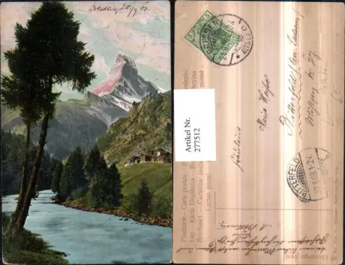 277512,Zermatt Partie an d. Visp m. Blick zum Matterhorn Kt Wallis