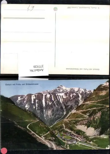277520,Gletsch m. Furka u. Grimselstraße Bergkulisse pub E. Goetz 5487 Kt Wallis