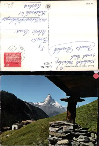 277528,Zermatt Findeln m. Matterhorn Bergkulisse Kt Wallis