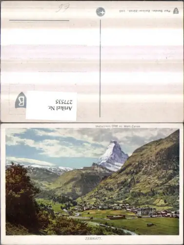 277535,Zermatt Totale m. Matterhorn Bergkulisse Kt Wallis