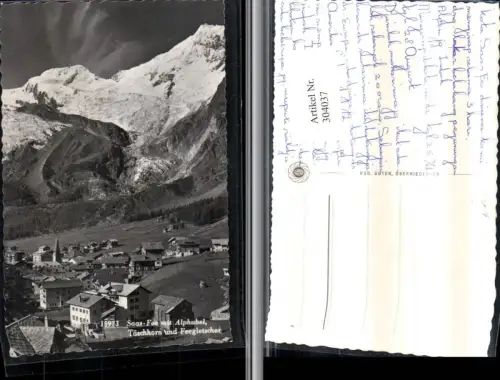 304037,Saas-Fee Totale m. Alphubel Täschhorn u. Feegletscher Bergkulisse Kt Wallis