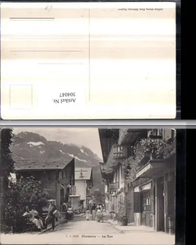304047,Champery La Rue Straßenansicht Bergkulisse Kt Wallis