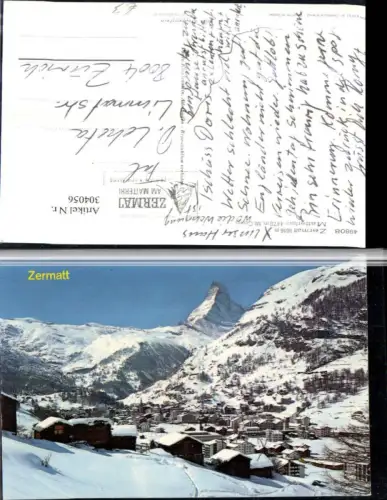 304056,Zermatt Totale m. Matterhorn Bergkulisse Winterbild Kt Wallis