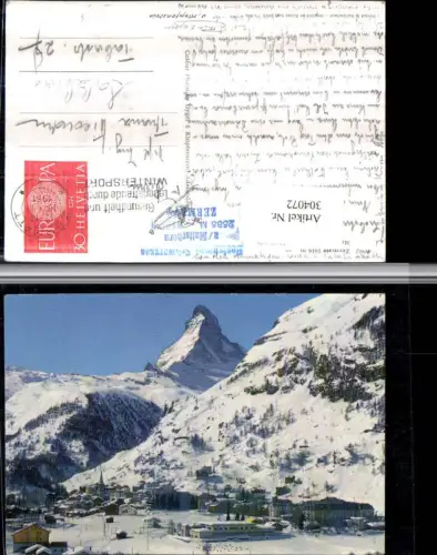 304072,Zermatt Totale m. Matterhorn Winterbild Kt Wallis