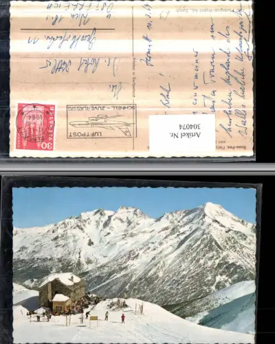 304074,Saas-Fee Fletschhorn Laquinhorn u. Weißmies Skihütte Bergkulisse Kt Wallis