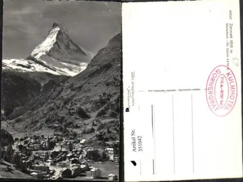 351042,Zermatt Totale m. Matterhorn Bergkulisse Kt Wallis