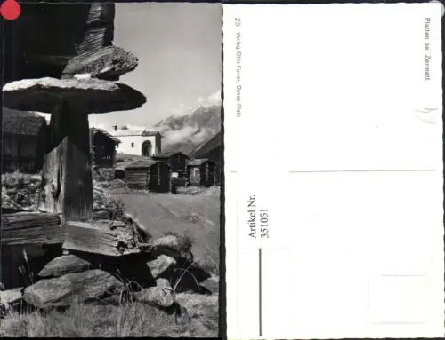 351051,Platten b. Zermatt Partie Kirche Kt Wallis