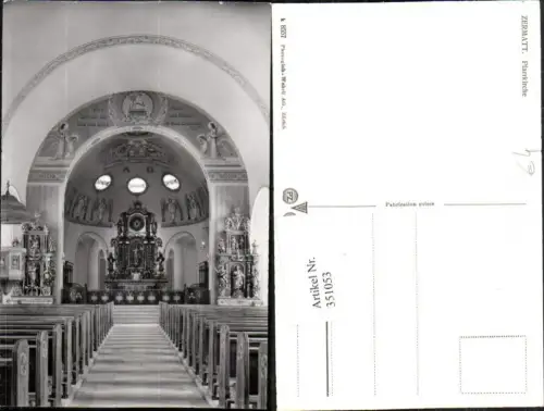 351053,Zermatt Pfarrkirche Kirche Innenansicht Kt Wallis