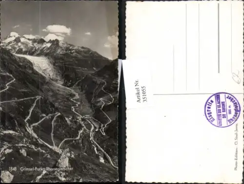 351055,Grimsel Furka Rhonegletscher Bergkulisse Kt Wallis