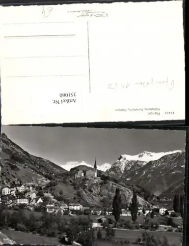 351060,Raron Totale m. Hüllehorn Bortelhorn u. Glishorn Bergkulisse Kt Wallis