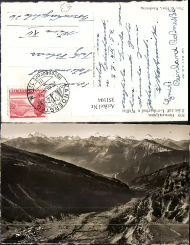 351104,Gemmipass Blick auf Leukerbad u. Walliseralpen Bergkulisse Kt Wallis