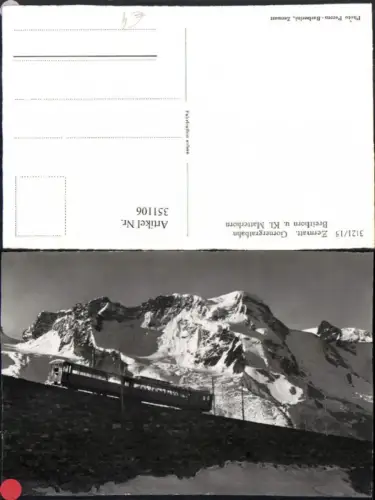 351106,Zermatt Gornergratbahn Bergbahn m. Breithorn u. Kl. Matterhorn Kt Wallis