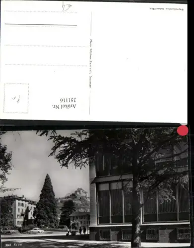 351116,Sion Straßenansicht Blick zur Burg Schloss Kt Wallis