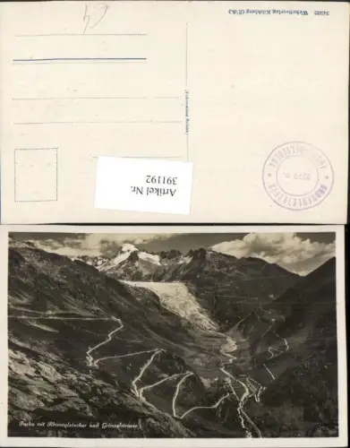 391192,Furka mit Rhonegletscher u. Grimselstraße Bergkulisse Kt Wallis