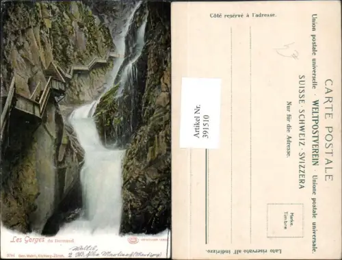 391510,Les Gorges du Durnand Schlucht Wasserfall Kt Wallis