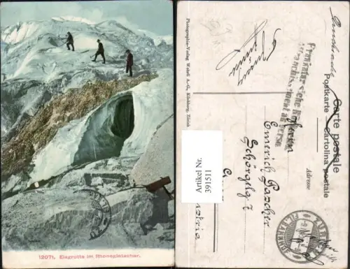 391511,Eisgrotte im Rhonegletscher Gletscher Kt Wallis