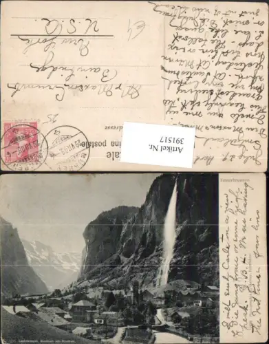 391517,Lauterbrunnen Teilansicht Wasserfall Kt Wallis