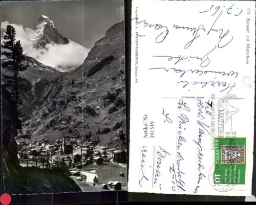 391519,Zermatt Totale m. Matterhorn Bergkulisse Kt Wallis