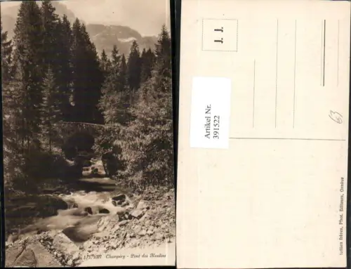 391522,Champery Pont des Moulins Brücke Kt Wallis