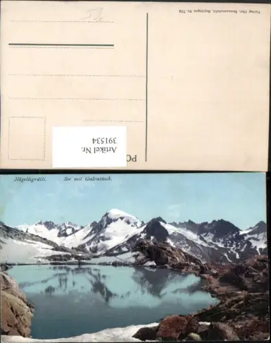 391534,Nägelisgrätli See m. Galenstock Bergkulisse Kt Wallis