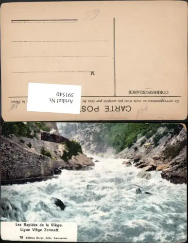 391540,Les Rapides de la Viege Ligne Viege Zermatt Wildfluss Kt Wallis