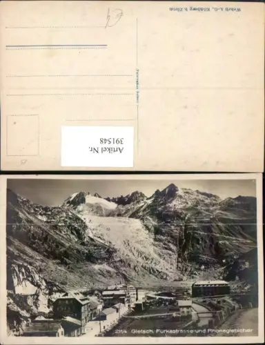 391548,Gletsch Furkastraße u. Rhonegletscher Bergkulisse Kt Wallis