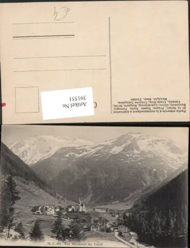 391551,Vue Generale de Trient Totale Bergkulisse Kt Wallis