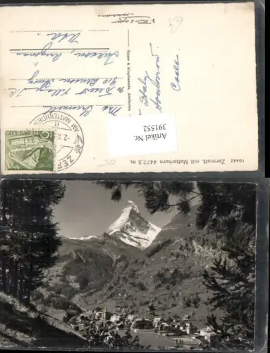 391552,Zermatt Totale m. Matterhorn Bergkulisse Kt Wallis